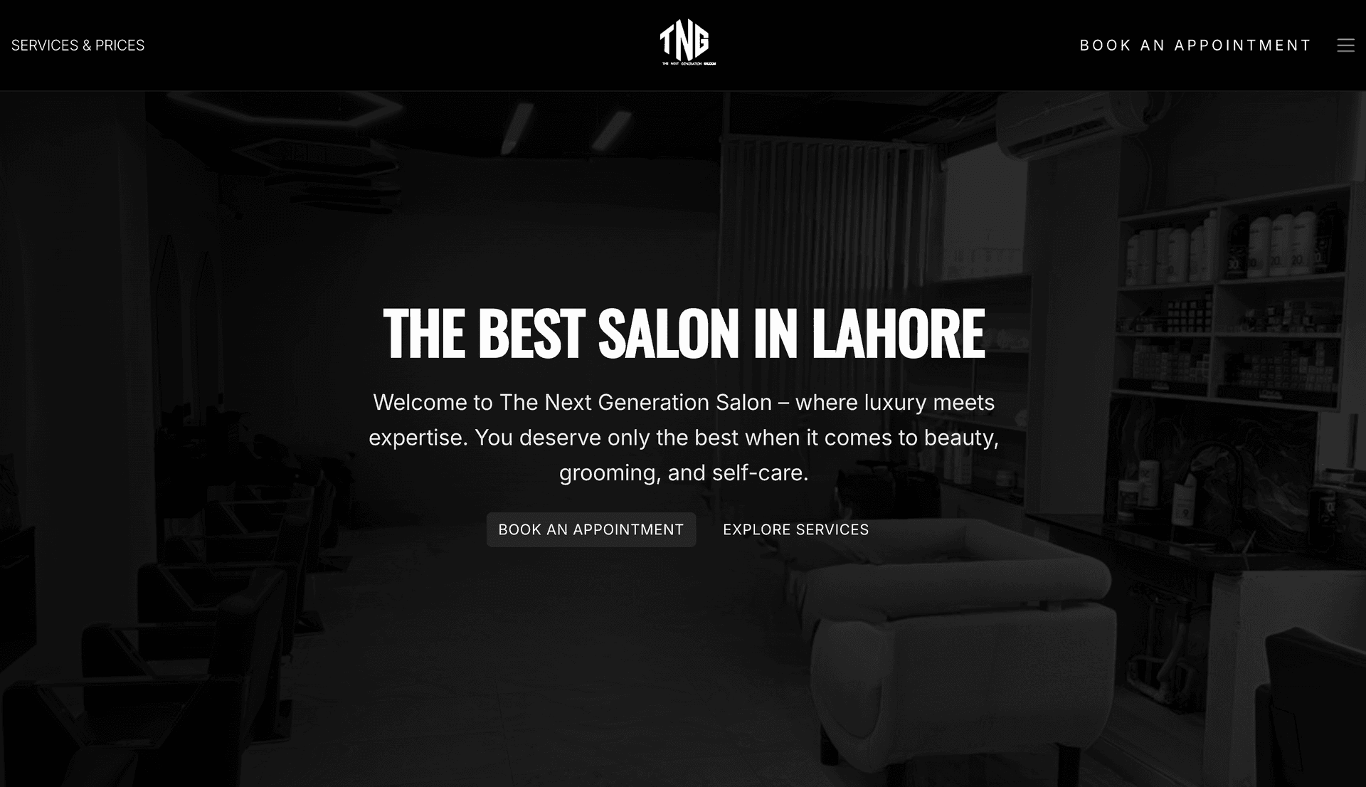 The Next Generation Salon Website Preview